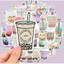 Set 60 Sticker Mẫu ly nước trà sữa hấp dẫn, bắt mắt Chống Nước Dán Laptop Vali Mũ Bảo Hiểm Sổ Tay
