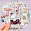 Set 60 Sticker Mẫu ly nước trà sữa hấp dẫn, bắt mắt Chống Nước Dán Laptop Vali Mũ Bảo Hiểm Sổ Tay