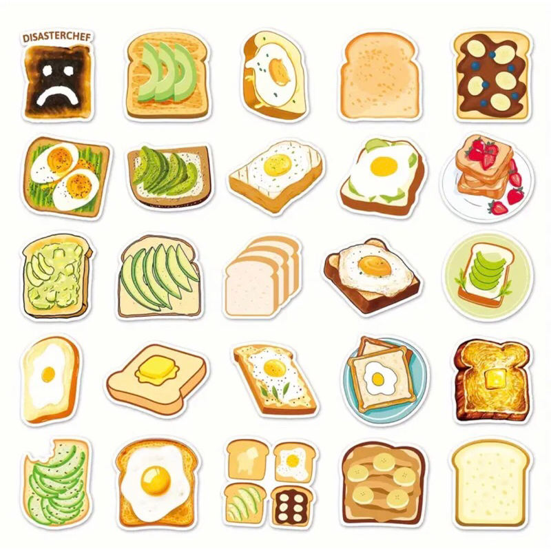 set 60 sticker sandwich siêu bắt mắt trang trí văn phòng phẩm dụng cụ học tập sách vở note book sổ tay.