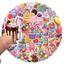 Set 60 Sticker Kẹo Ngọt Donut Kem Chống Nước Dán Laptop Vali Mũ Bảo Hiểm Sổ Tay