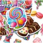 Set 60 Sticker Kẹo Ngọt Donut Kem Chống Nước Dán Laptop Vali Mũ Bảo Hiểm Sổ Tay