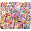 Set 60 Sticker Kẹo Ngọt Donut Kem Chống Nước Dán Laptop Vali Mũ Bảo Hiểm Sổ Tay
