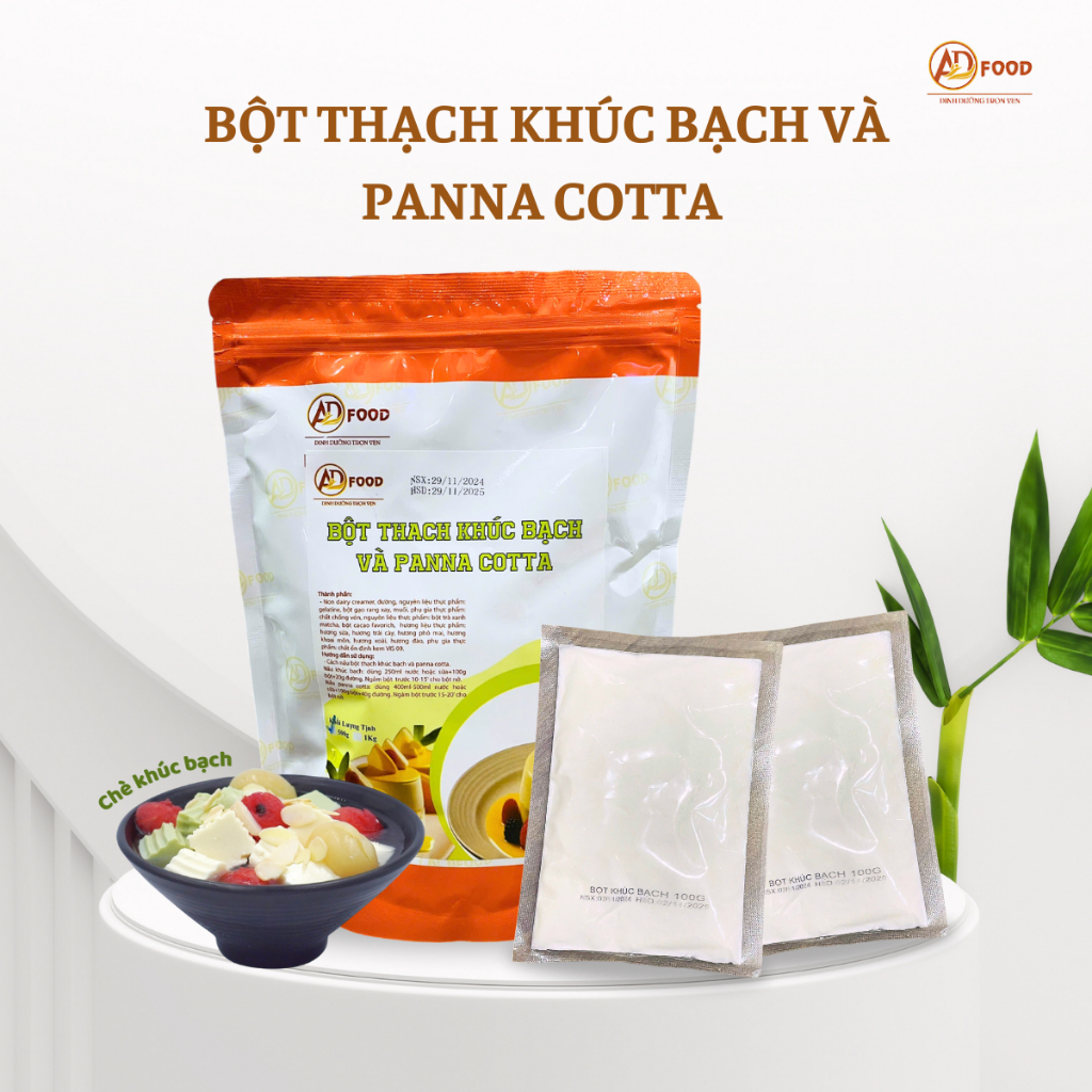 200g Bột tự nấu thạch khúc bạch và làm panna cotta
