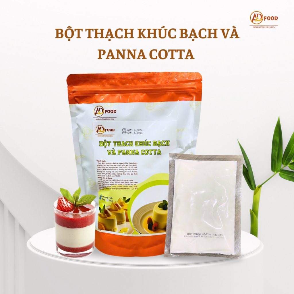100g Bột nấu thạch khúc bạch và làm panna cotta tự nấu đơn giản