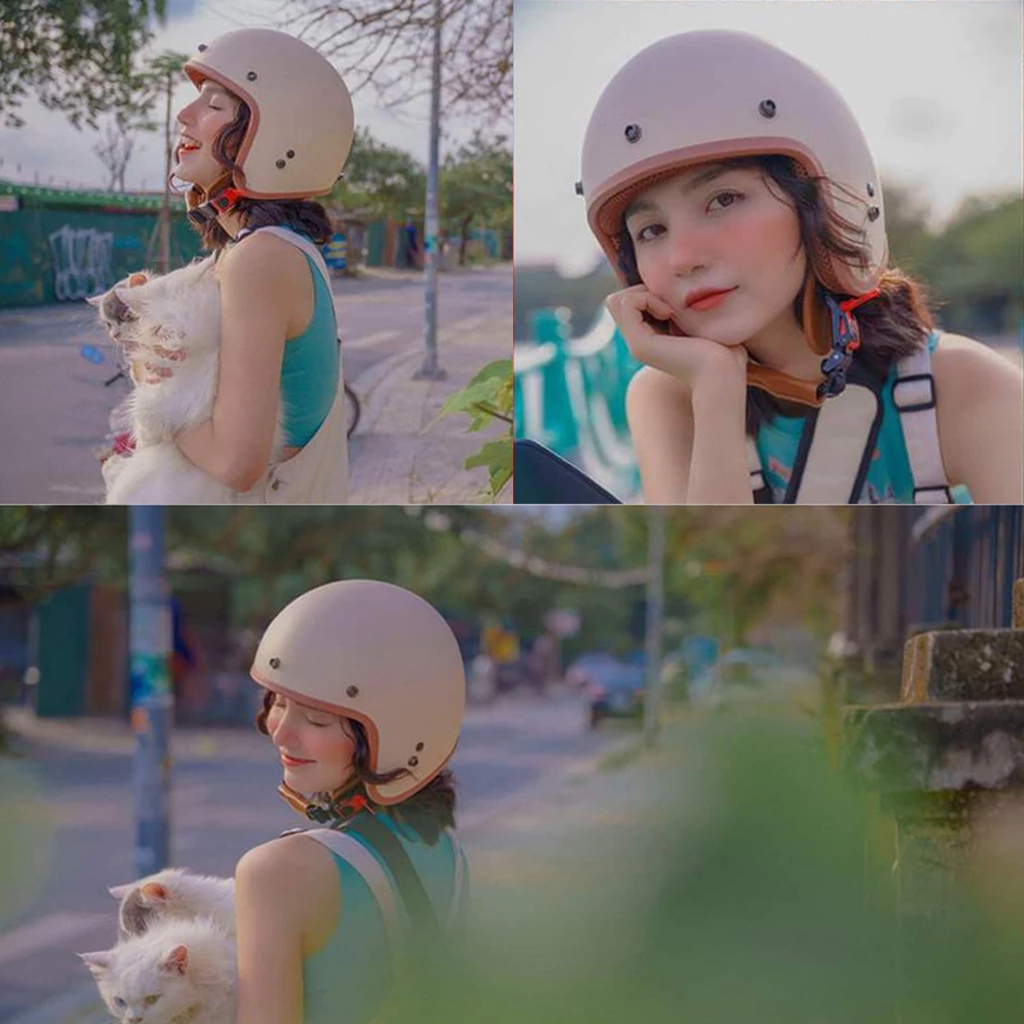 Ảnh Mũ bảo hiểm 3/4 đầu Sundy Helmets thời trang, an toàn kèm kính Phi Công, UV, nhiều màu cá tính, Freesize (55-58cm) 1