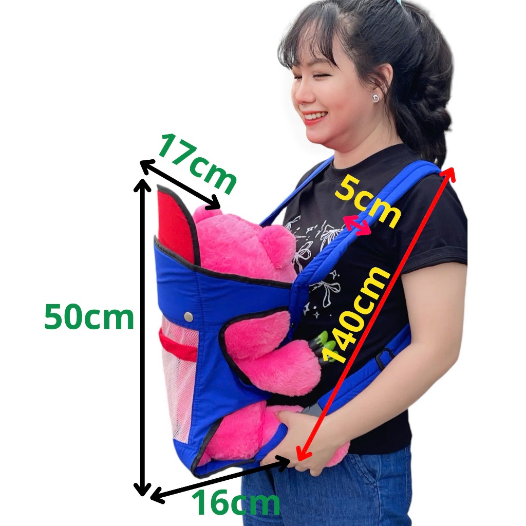 [ ĐỊU ] Địu em bé sơ sinh 4 tư thế có đỡ cổ đai địu đa năng cho bé mặt lưới thoáng gọn nhẹ