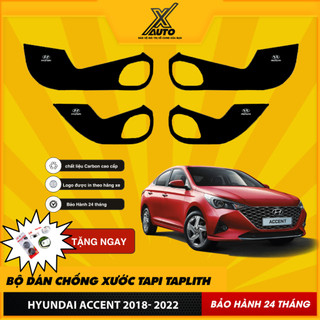 Bộ Dán Chống Xước Tapli Cửa Xe Hyundai Accent - Viền Vân Da Carbon Cao Cấp( tặng 1 bộ gương cầu lồi)