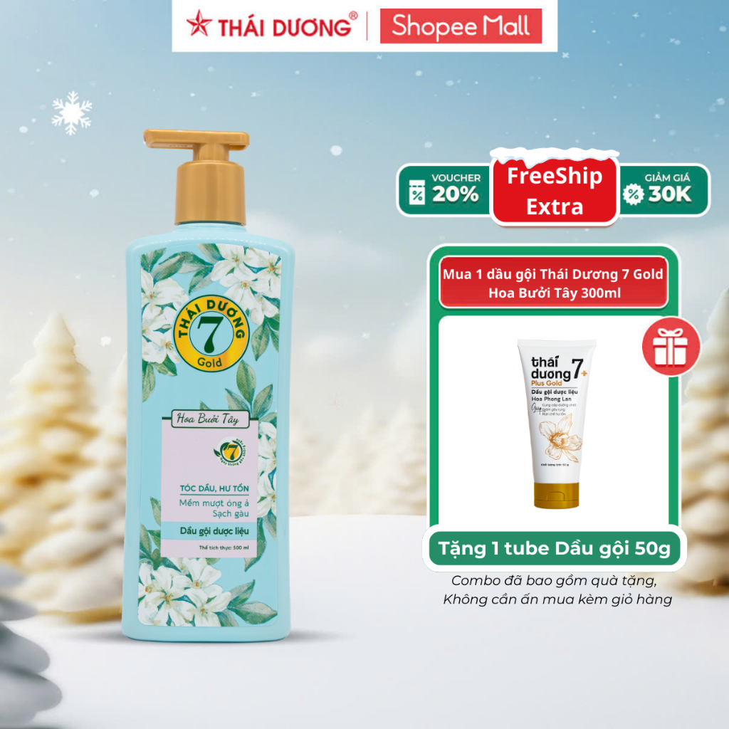 Ảnh Mua Dầu gội Thái Dương 7 Gold Hoa Bưởi Tây 500ml tặng 1 Tube 7 Plus Gold 50g 4