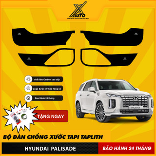 Bộ Dán Chống Xước Tapli Cửa Xe Hyundai Palisade - Viền Vân Da Carbon Cao Cấp( tặng 1 bộ gương cầu lồi)