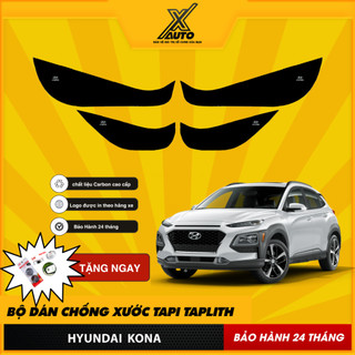 Bộ Dán Chống Xước Tapli Cửa Xe Hyundai Kona- Viền Vân Da Carbon Cao Cấp( tặng 1 bộ gương cầu lồi)