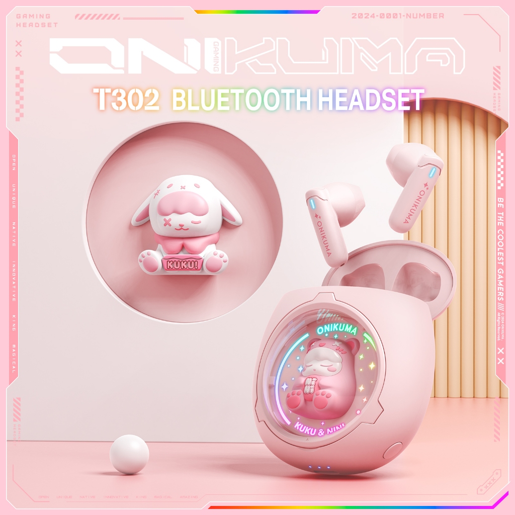 Tai nghe Bluetooth ONIKUMA T302, Âm thanh nổi vòm, Thiết kế dễ thương