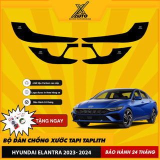 Bộ Dán Chống Xước Tapli Cửa Xe Hyundai Elantra - Viền Vân Da Carbon Cao Cấp( tặng 1 bộ gương cầu lồi)
