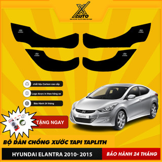 Bộ Dán Chống Xước Tapli Cửa Xe Hyundai Elantra - Viền Vân Da Carbon Cao Cấp( tặng 1 bộ gương cầu lồi)