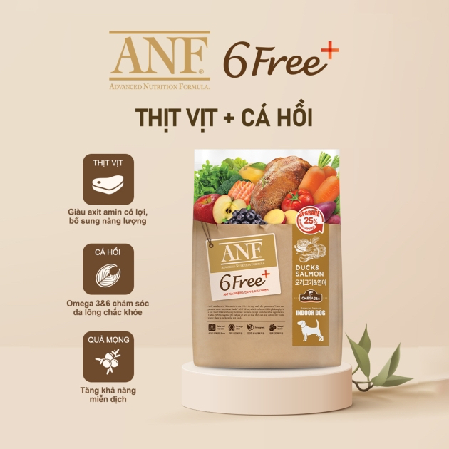 [1.6kg] Hạt Chó Trên 6 Tháng ANF 6Free Hữu Cơ