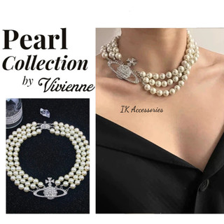 Vòng Cổ Choker Ngọc Trai Nhiều Tầng Vivi Hình Sao Thổ Choker Ngọc Trai Nhân Tạo N11