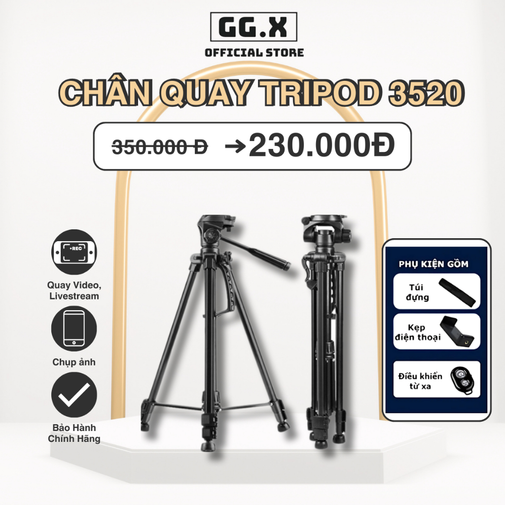 Chân Máy Ảnh Điện Thoại Tripod 3520 - Chân Quay Video Hỗ Trợ Quay 360 ...