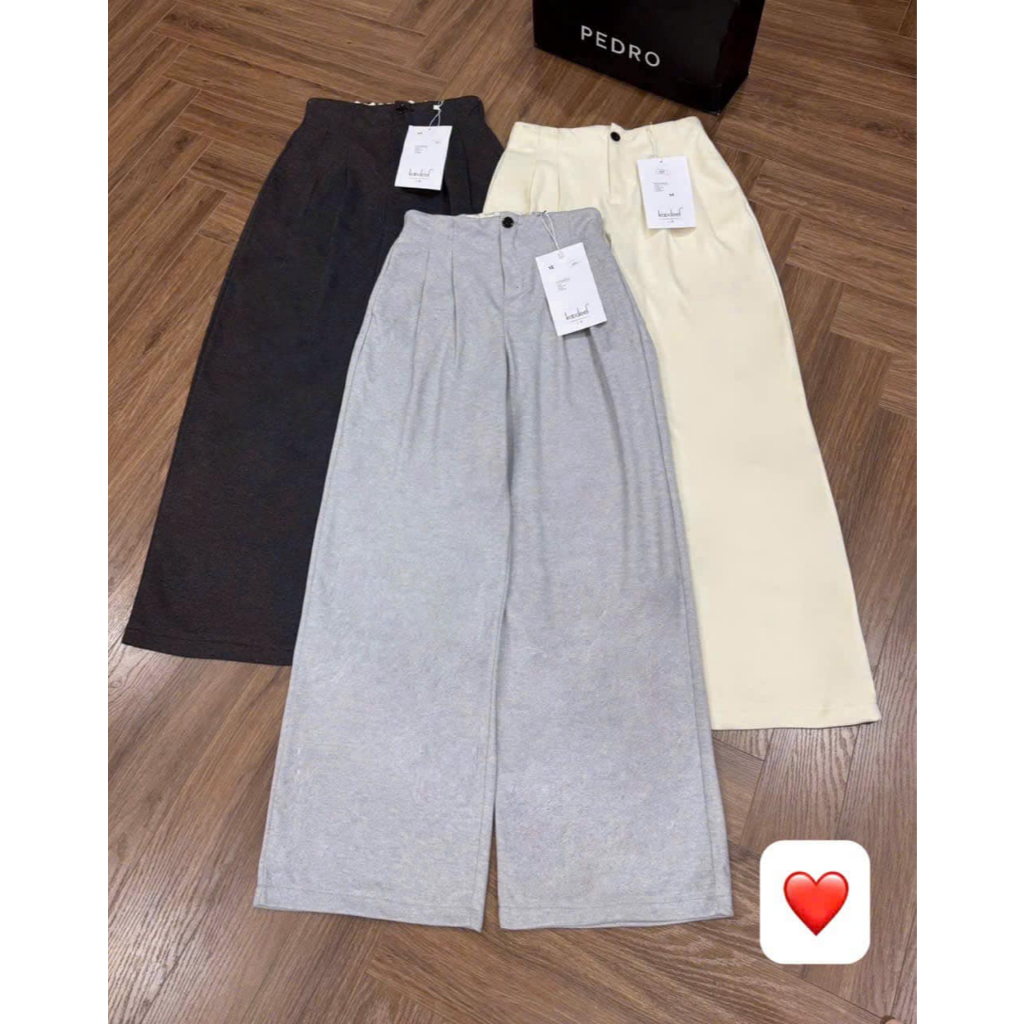 quần dài nữ dáng dài ống rộng 3 màu chất vải cotton mền mại co dãn phong cách trẻ trung Donna Hcom3704