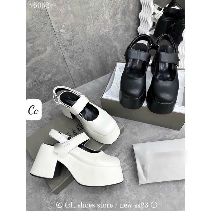 Giày Búp Bê - Dép Sandal quai dan Hàng Qcc Fullbox 2 Màu Đen Trắng Nối Bật Full Size 35-39