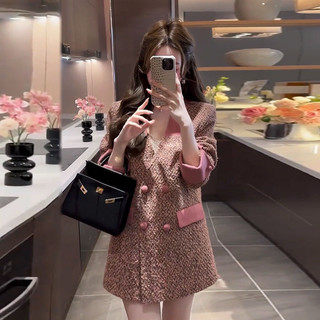 Áo khoác dạ tweet dệt kim cao cấp dành cho nữ mùa xuân thu nhẹ nhàng sang trọng dáng rộng