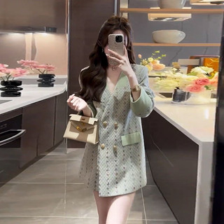 Áo khoác dạ tweet dệt kim cao cấp dành cho nữ mùa xuân thu nhẹ nhàng sang trọng dáng rộng