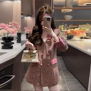 Áo khoác dạ tweet dệt kim cao cấp dành cho nữ mùa xuân thu nhẹ nhàng sang trọng dáng rộng