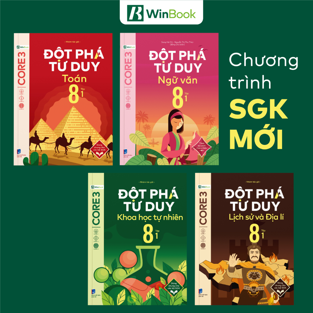 Ảnh Sách – Đột phá tư duy Lớp 8 – Toán, Ngữ văn, Khoa học tự nhiên, Lịch sử và Địa lí 1