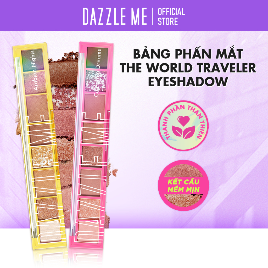 Bảng phấn mắt tám màu DAZZLE ME  Độ Lên Màu Cao Nhũ Ánh Kim Lâu Trôi Chống Thấm Nước  Eyeshadow