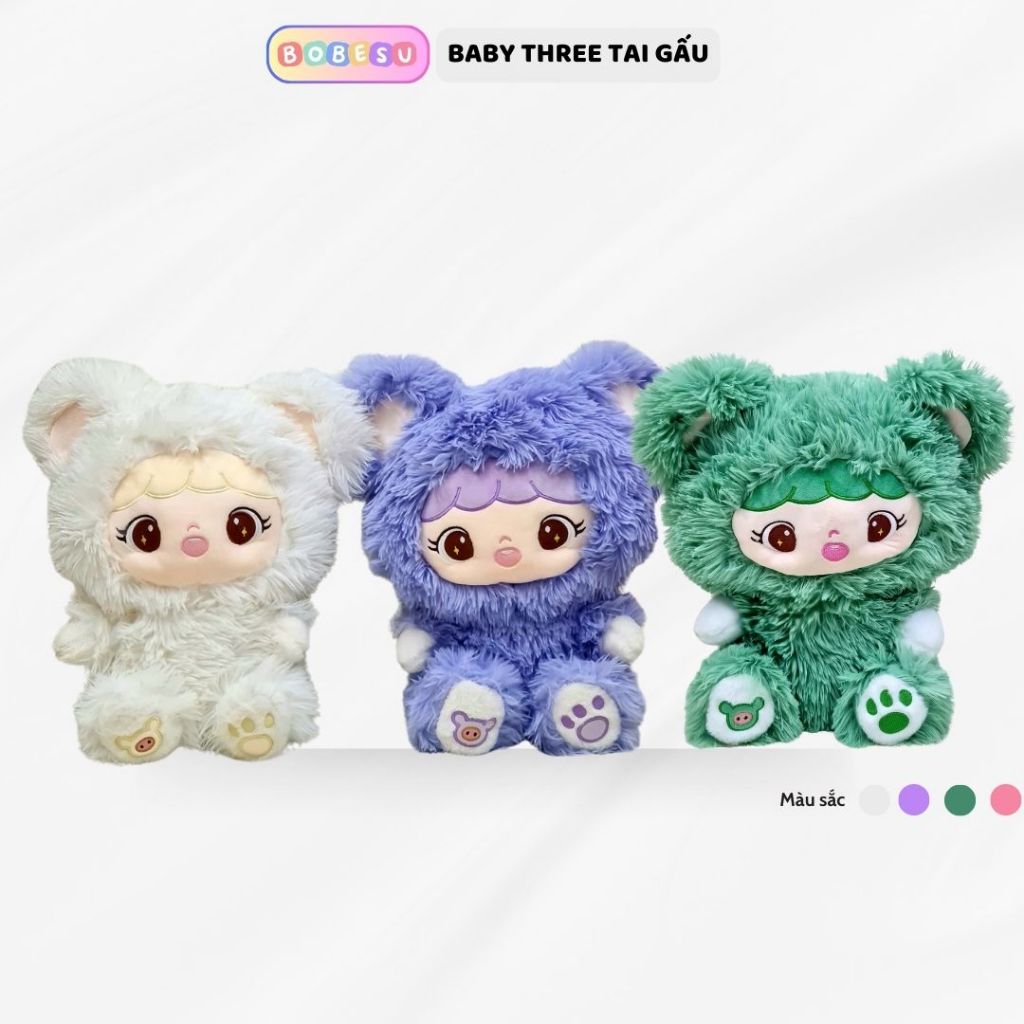[ SẴN HÀNG ]Gấu Bông bé ba Tai Gấu, bé ba Gấu Bông Dễ Thương Chất Liệu Vải Lông Dài Cao Cấp