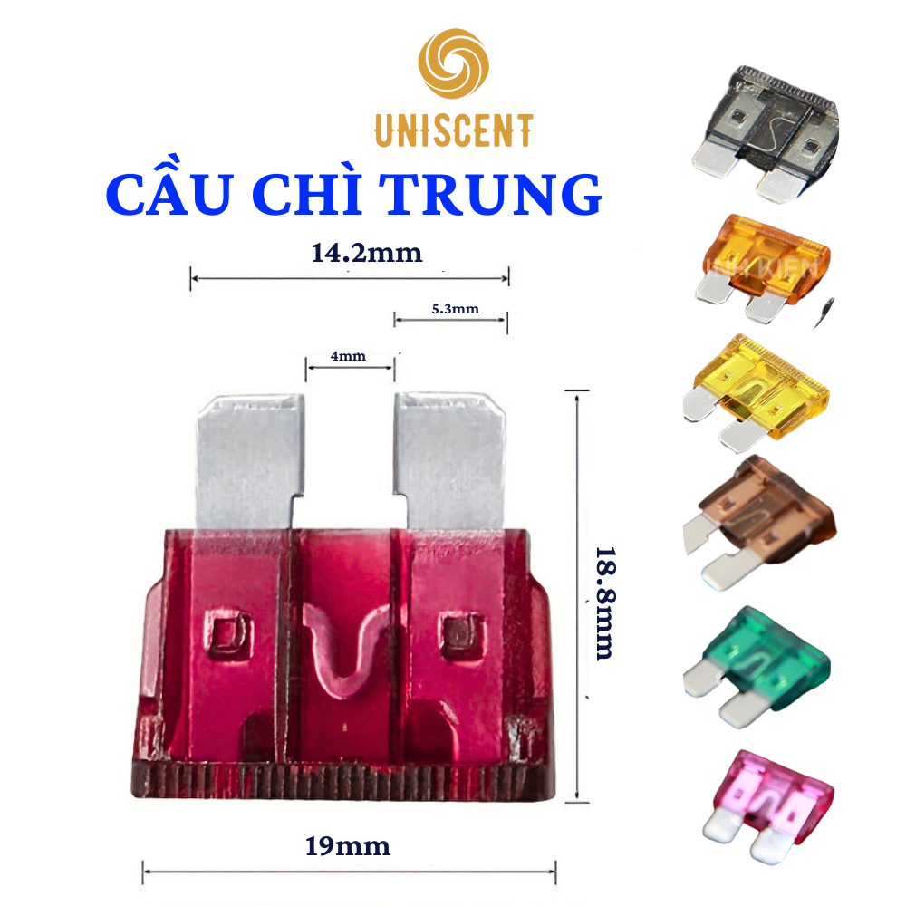 (100 Cái) Cầu Chì Trung/ Cầu Chì Ô Tô/ /Cầu Chì Xe Ô Tô Xe Tải/ Hàng Đài Loan 5a/10a/15a/20a/25a/30a