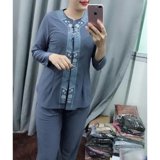 Cổ Khoá Thêu Lắc Sen # Big size Trung Niên# Thun Co Giãn Đi Chùa