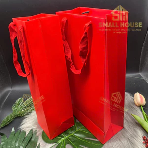 set 5 Túi giấy đựng hộp rượu vang 750ml, quà tặng, tặng phẩm sang trọng, mẫu đựng 1 chai và mẫu 2 chai rượu