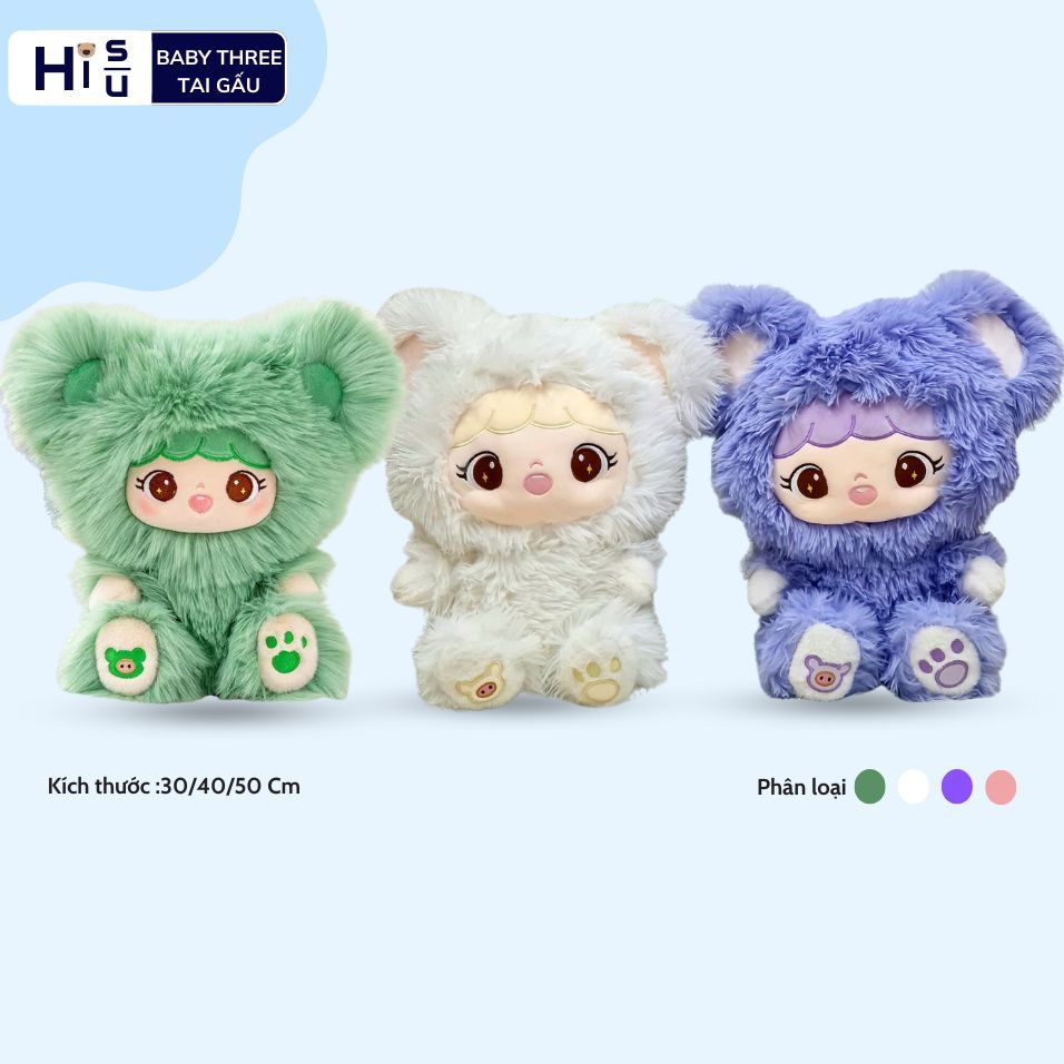 [ SẴN HÀNG ] Gấu bông baby three tai gấu dễ thương, gấu bông túi mù baby three cao cấp quà tặng đáng yêu cho bé