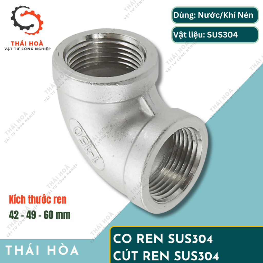 Co ren SUS304 – Cút ren Inox 304 – Kích thước 42 – 49 – 60 mm | Shopee ...