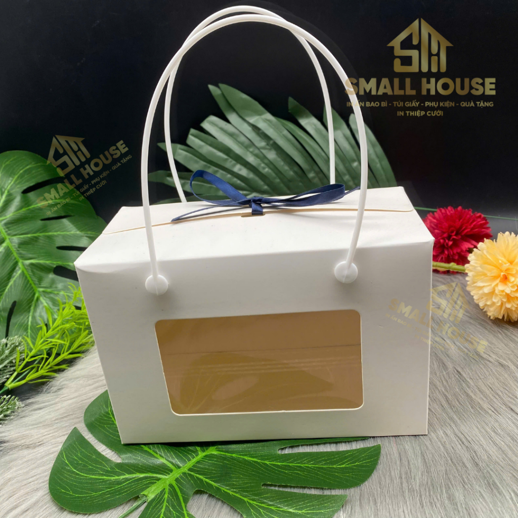 5 cái - Hộp giấy Mica mặt kính đựng 12 hũ yến 70ml,80ml,saffron đựng 2 hộp nhựa nắp nhôm 800ml, quà tặng