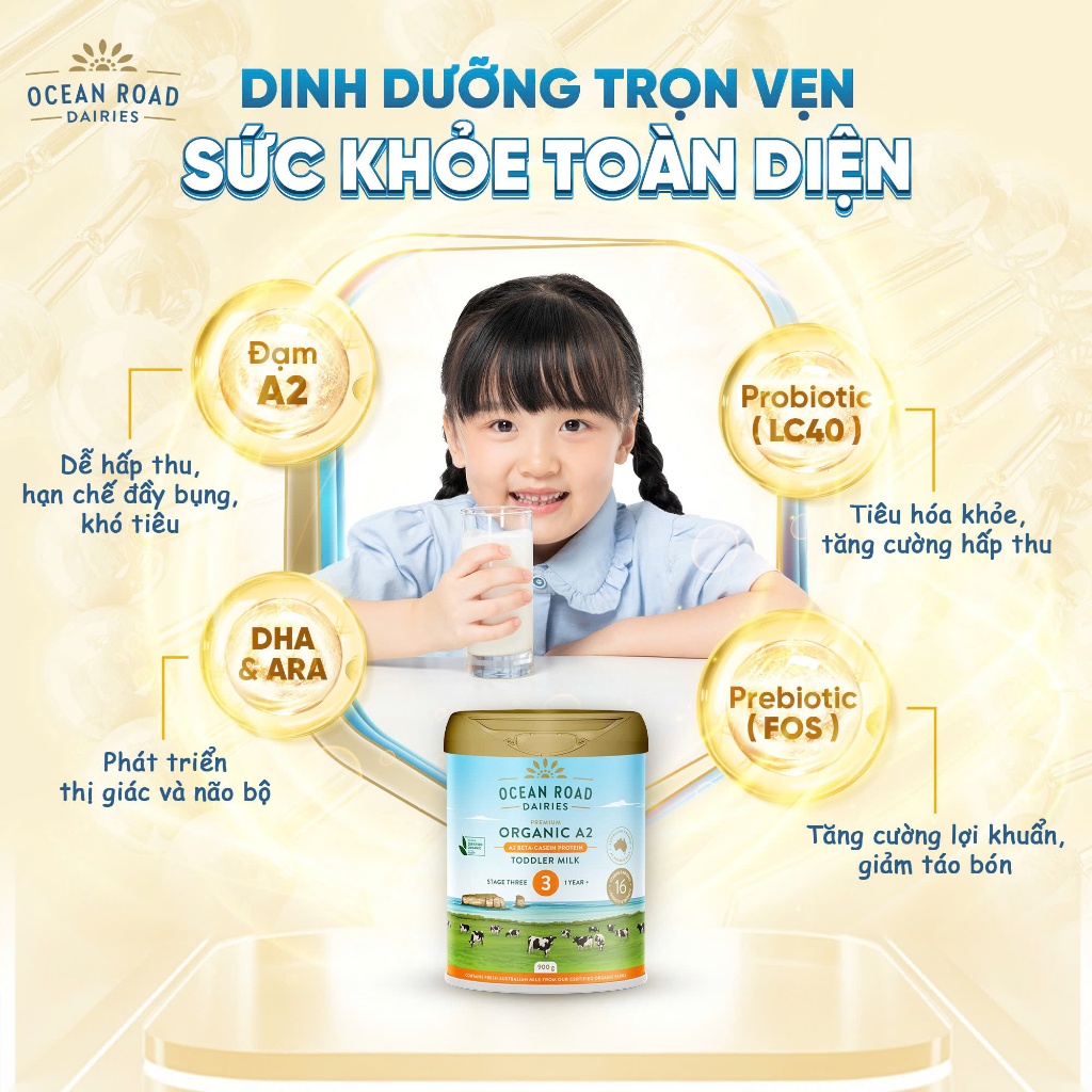 オーガニック A2粉ミルク Ocean Road Dairies 900g ×2 粉ミルク オーガニック A2ミルク Ocean Road Dairies
