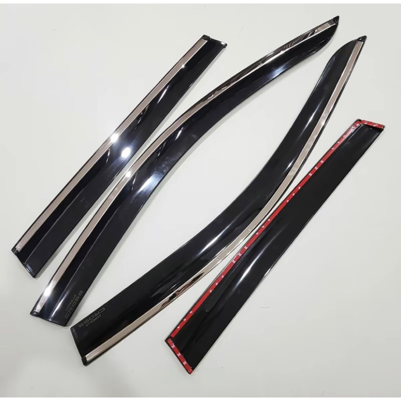 Vè che mưa chỉ inox xe Toyota Corolla Cross 2020-2025 chất liệu nhựa ABS cao cấp