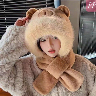 Mũ lông cừu nữ Capybara, mũ lông cừu  nữ kèm khăn quàng cổ, găng tay dài giữ ấm mùa đông 🌸 tuyển sỉ🌸