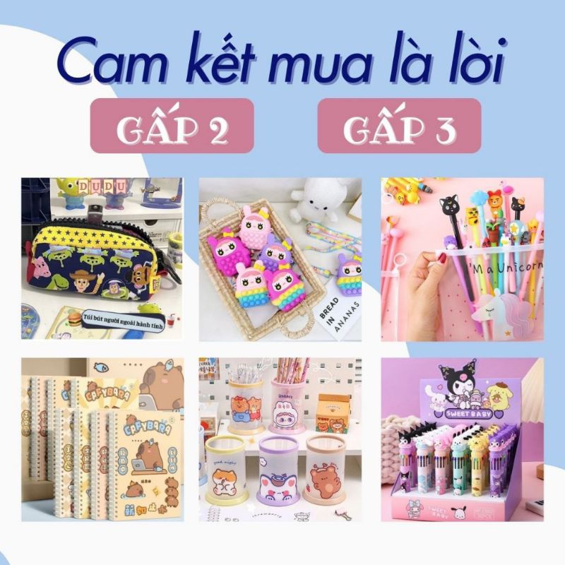 Hộp cam bí ẩn - Hộp quà may mắn kẹp tóc, sticker , charm , phát sáng văn phòng phẩm
