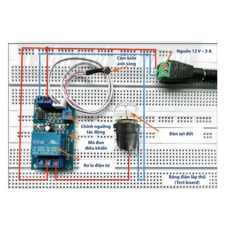 Bộ Thực Hành Đầy Đủ Mạch Cảm Biến Ánh Sáng Dành Cho Học Sinh - Sinh Viên ( Môn Công Nghệ Lớp 8)