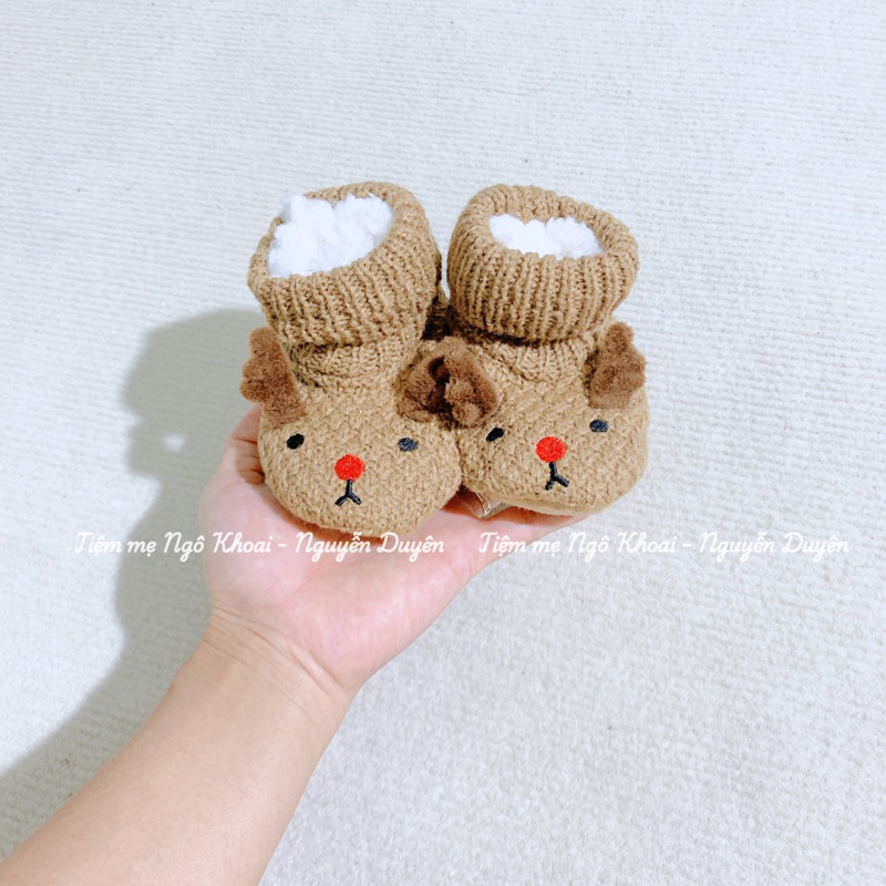[MD177] Giày tất len có đế chống trơn trượt cho bé yêu chủ để giáng sinh siêu ấm áp