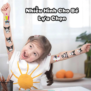 Set 20 Hình Xăm Xăm Tạm Thời Hoạ Tiết Kuromi/ Hello Kitty/ Melody Không Độc Hại, Dễ Vệ Sinh, An Toàn Cho Bé