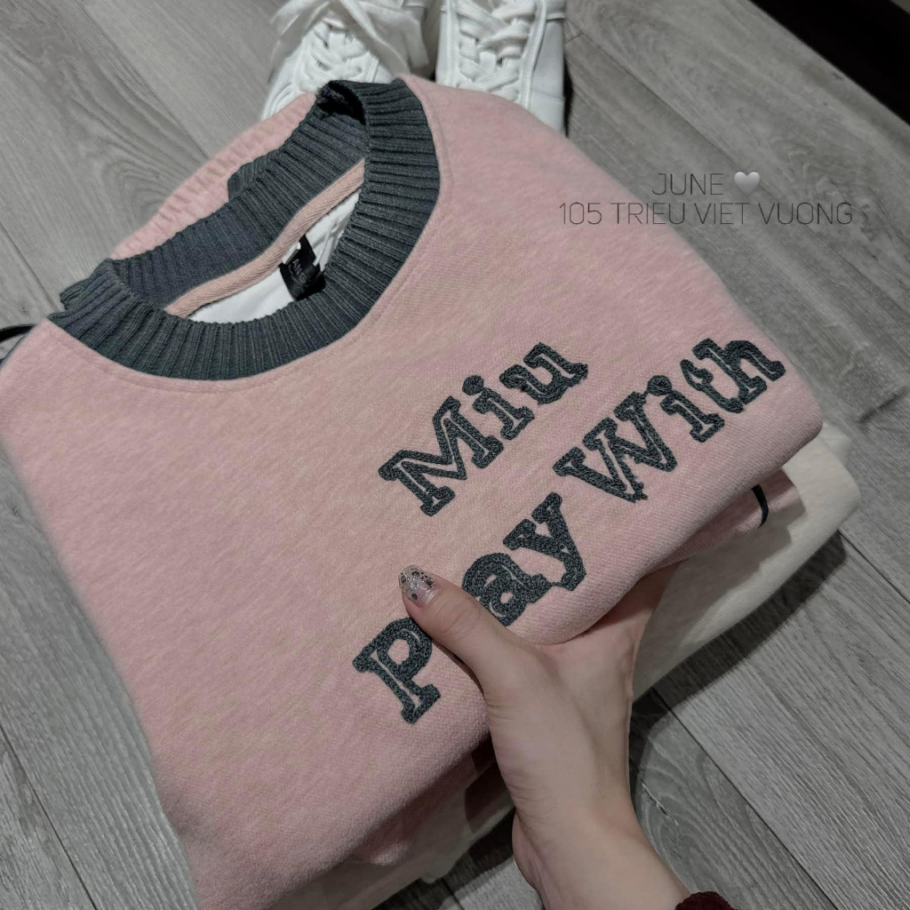 đồ bộ nữ , set đồ nữ mùa đông chất nỉ mền mại phối quần suông cạp chun áo in chữ cổ viền xinh xắn Donna hcom3711