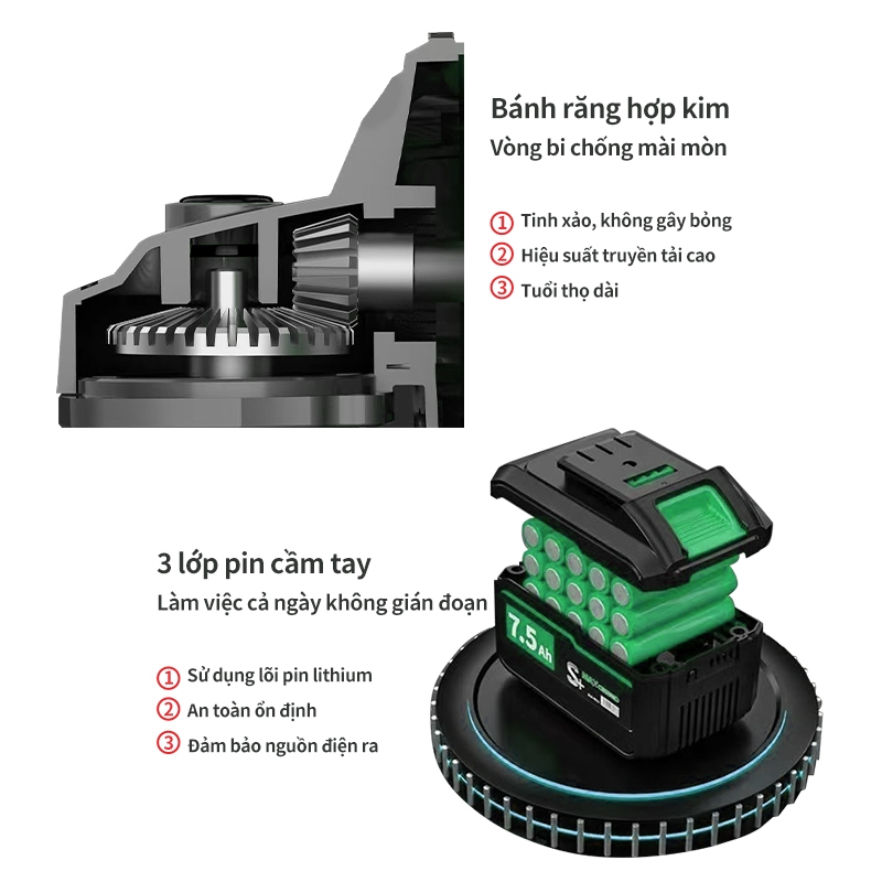 Máy mài pin TANKMECH 21V Dây Đồng 100% Không Chổi Than - máy cắt Pin - Máy Mài Pin khuyến mãi