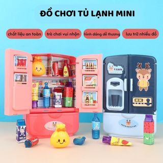 Đồ Chơi Tủ Lạnh Mini Giáo Dục Trẻ Em Ngộ Nghĩnh, Đồ Chơi Vui Nhộn Tủ Lạnh Cửa Đôi Thông Minh 89104