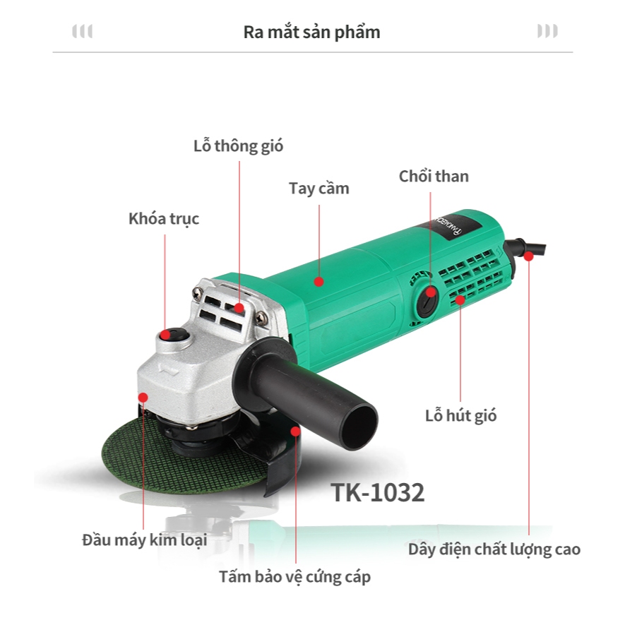 Máy mài cầm tay TANKMECH TK-1032 máy mài đa năng 800w lõi đồng Dùng để cắt gỗ, kim loại