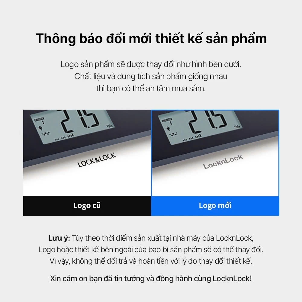 Cân sức khỏe điện tử LocknLock 180kg Không sạc dùng pin ENC516BLK Màu Đen - K-MALL