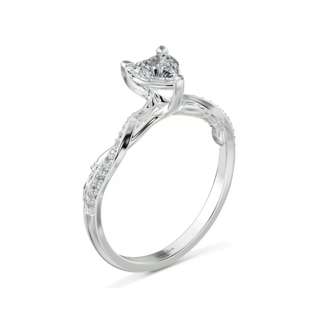 [CHAT TRƯỚC KHI ĐẶT] Nhẫn Cầu Hôn Tierra Radiant Chapel NCH8416 Vàng 14K 18K, Viên Chủ Trái Tim Đá CZ