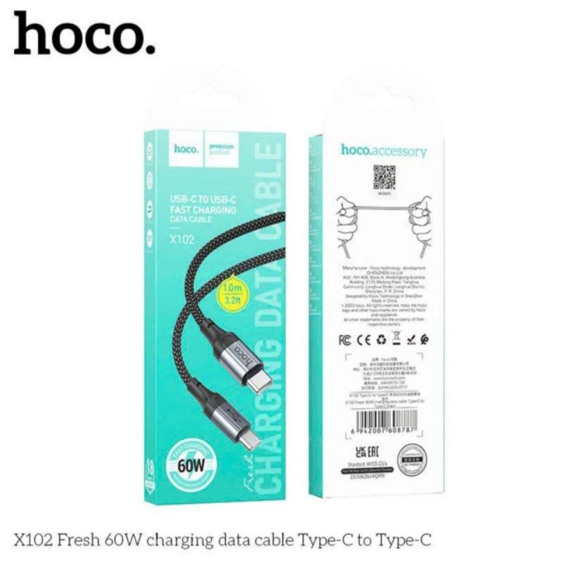 Dây sạc nhanh 60w typec sang type c Hoco X102 đảm bảo kết nối ổn định.