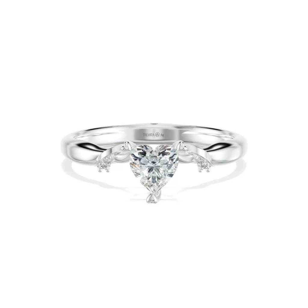 [CHAT TRƯỚC KHI ĐẶT] Nhẫn Cầu Hôn Tierra Satin Plait NCH8415 Vàng 14K 18K, Tấm CZ/ KC, Đính Chủ Trái Tim Đá CZ