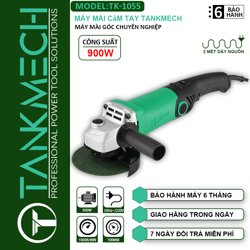 Máy mài góc TANKMECH TK-1055 máy mài tay dài 900W máy mài cầm tay máy mài đá lõi đồng100% điều chỉnh tốc độ